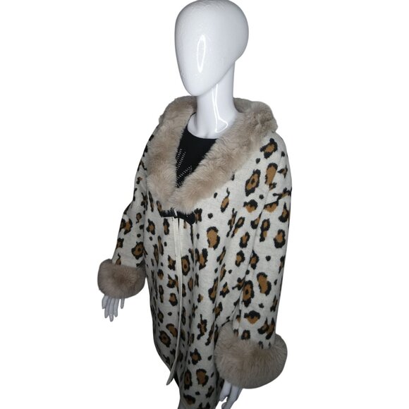 Northern Angel Women's Leopard Print‎ Faux Fur Jacket Size S/M - Picture 4 of 9